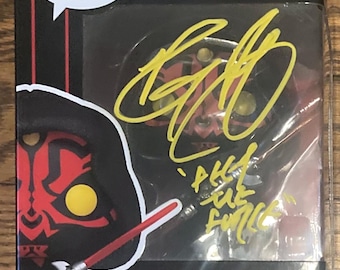 Ray Park gesigneerde Darth Maul Star Wars Funko Pop met echtheidscertificaat.