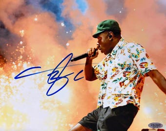 Gesigneerde hiphopfoto (8x10 inch) van Tyler The Creator met echtheidscertificaat.