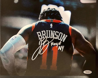 Jalen Brunson NYK Signed 8x10 Photo with COA