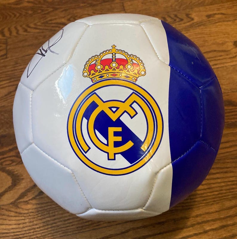 Kylian Mbappe Signed Real Madrid Logo Soccer Ball with COA image 2