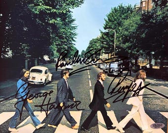 Paul McCartney, Ringo Starr en George Harrison hebben deze Beatles-foto gesigneerd, inclusief echtheidscertificaat.