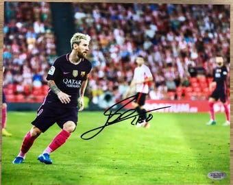 Foto firmada de Lionel Messi del Barcelona con certificado de autenticidad