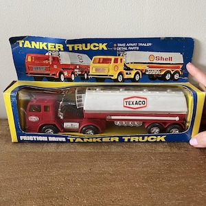 Vintage Texaco Friction Drive Tanker Truck Original Box Take Apart Trailer 1970s