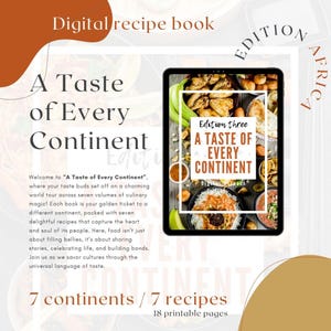 A Taste of Every Continent African Cookbook Printable Digital Recipe Book PDF African Recipes for Beginners Easy African Food Recipes