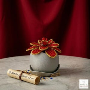 Beaded Succulent • Sorcerer's Magic Legacy Collection • Eternal Flower in Minimalist Pot • Gift for Fantasy & Magic Lovers • Magic • Fantasy