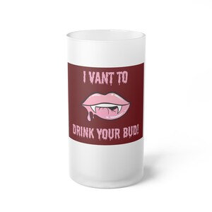 Frosted Glass Beer Mug with Playful Vampire Design, Halloween Party Drinkware, Fun Gift for Beer Lovers, Unique Bar Accessory, Novelty [...]