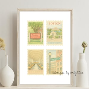 Benutzerdefinierte College Aquarell Stempel Set Digitaler Download | Personalisierte Universität Wandkunst | Vintage Style Universitäts und Maskottchen Print