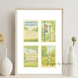 Impresión artística de sellos de la Universidad Americana – Campus de Washington D. C. (Descarga digital)