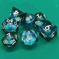 Black Blue Liquid Core Dice Set for Dungeons and Dragons, Liquid Core d and d Dice for DnD Gifts, Resin Liquid Dice, Resin Dice, Gift to Him product logo