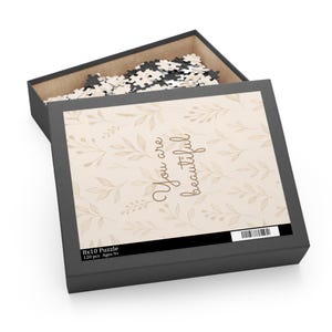 Positive Affirmation Puzzle: Floral Jigsaw, Interactive Family Play, Inspirational Gift, Motivation Education, Empowerment, Sensory Comfort