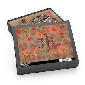 Positive Affirmation Puzzle: Floral Jigsaw, Interactive Family Play, Inspirational Gift, Motivation Education, Empowerment, Sensory Comfort