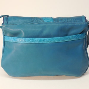 Handmade turquoise cowhide, leather, shoulder, cross-body, bag, purse, handbag. image 3