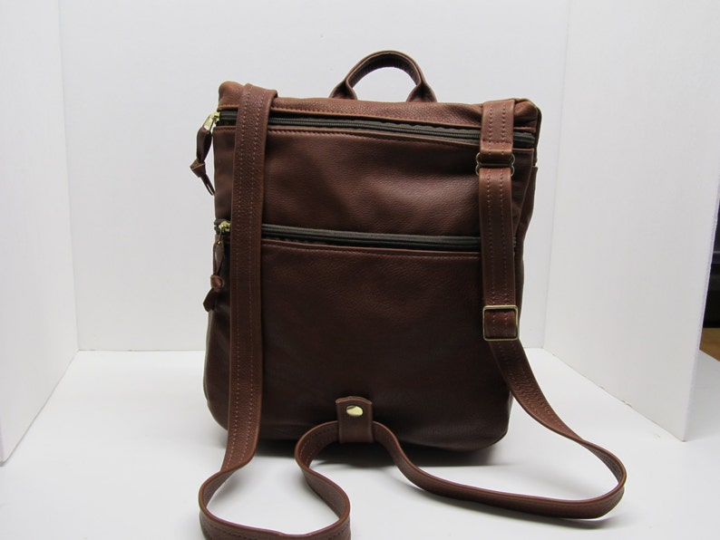Leather Backpack Bag That Converts to Shoulder Bag Crossbody Etsy
