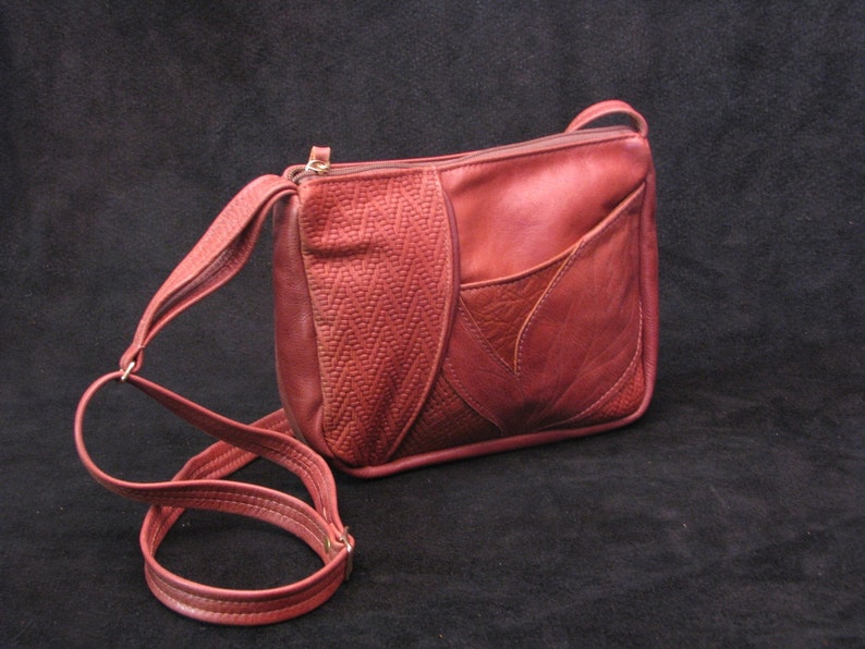 Small Frisco handbag bomber brown leather, crossbody, shoulder purse. image 1