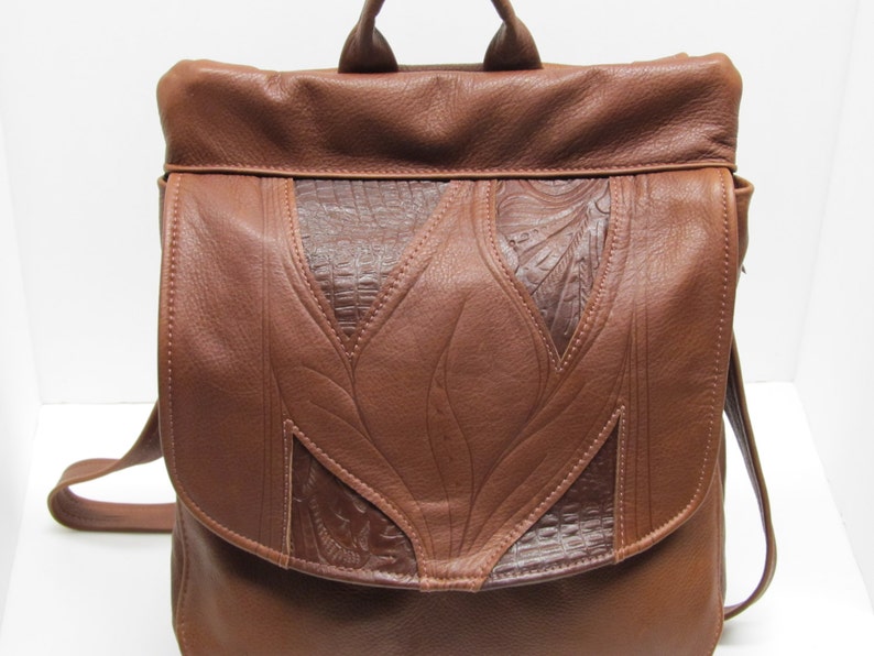 Leather Backpack Bag That Converts to Shoulder Bag Crossbody Etsy