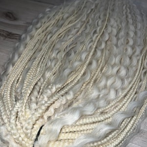Blonde Braiding Hair with Curls – Pre-stretched Kanekalon Afro Braid Extensions – Soft Synthetic Crochet Hair for Boho Braids & Goddess Style