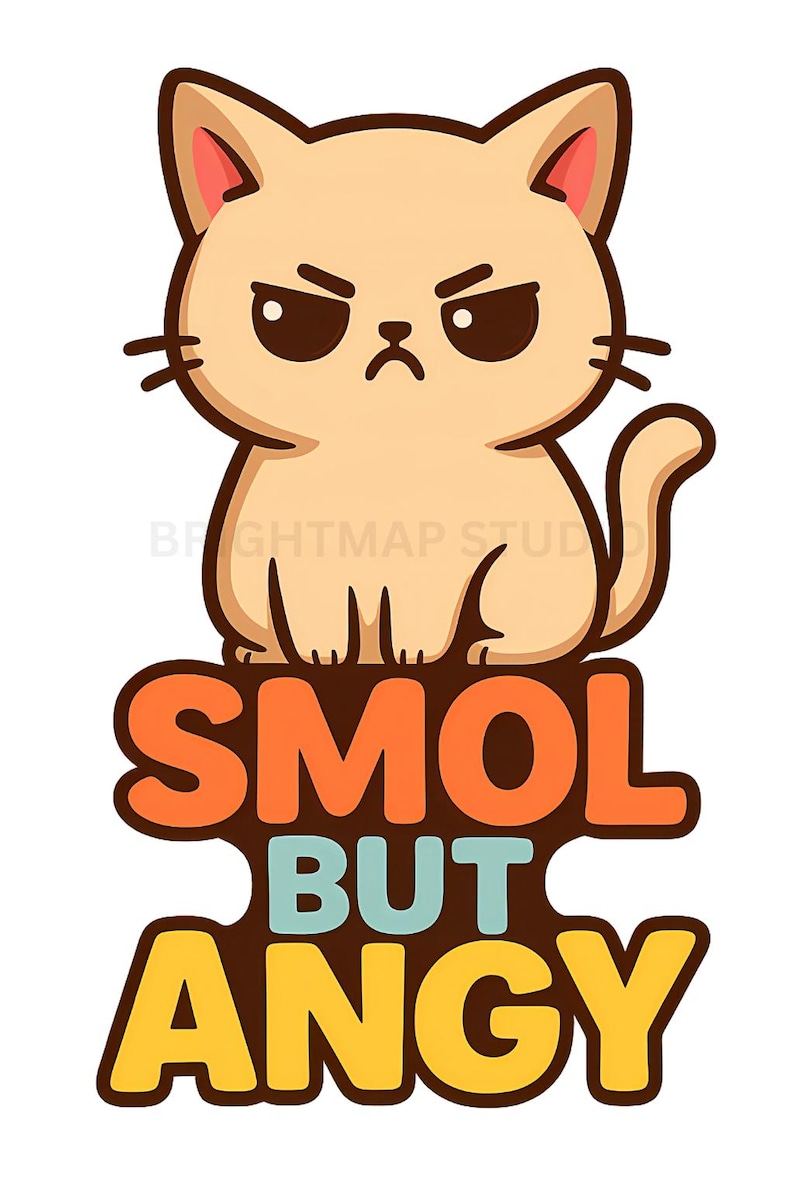 Smol but Angy Cat Clipart: Funny Meme PNG (commercial Use) - Etsy Canada