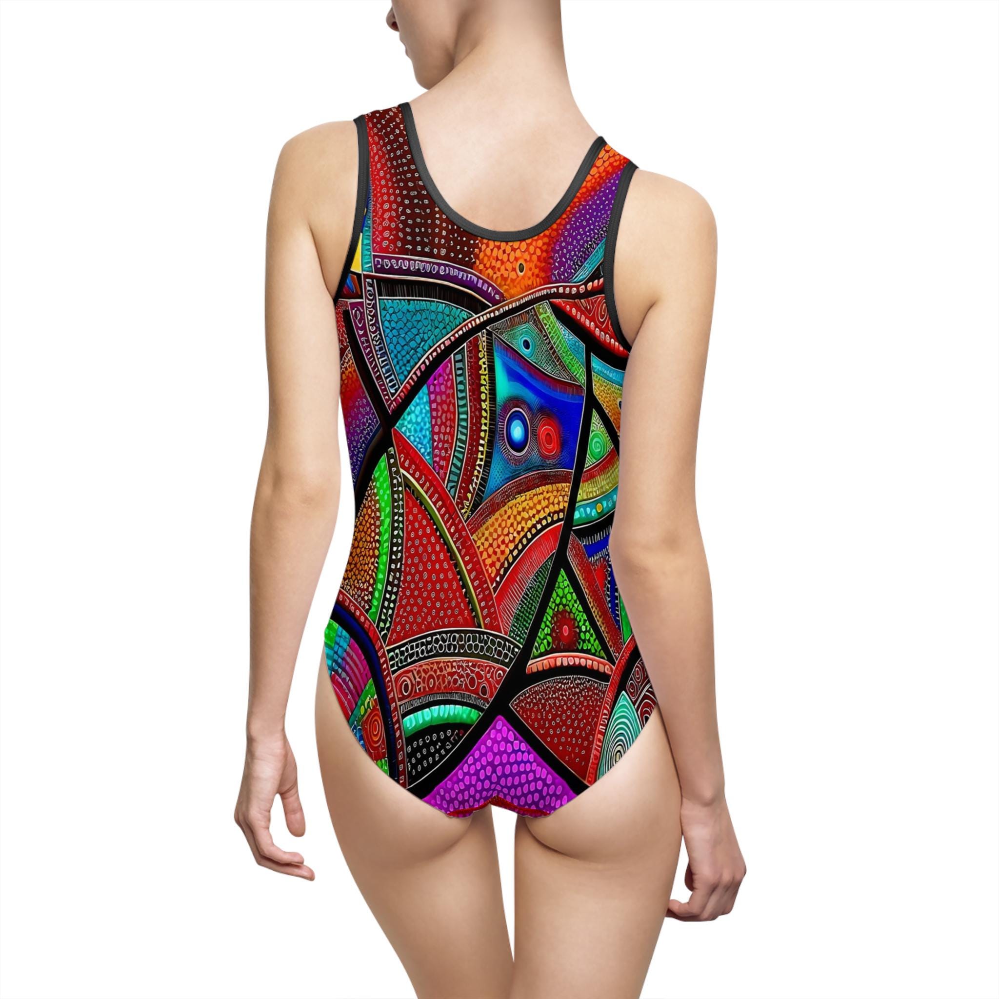 Abstract Colorful Geometric Pattern Swimsuit | One-Piece