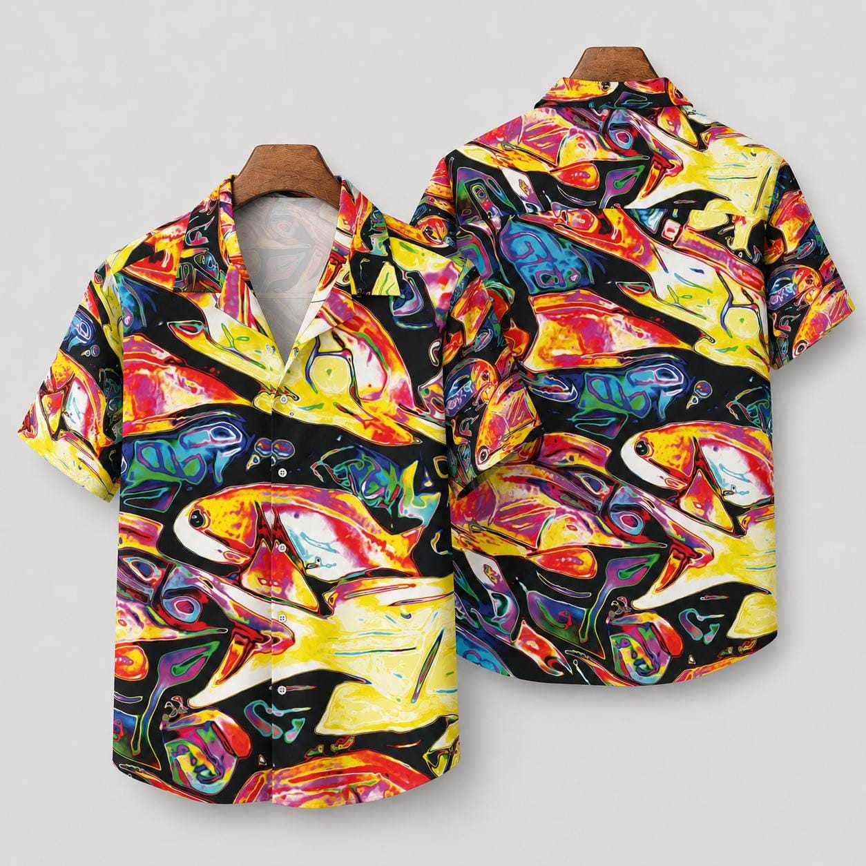 Fish School Hawaiian Shirt - All-Over Print
