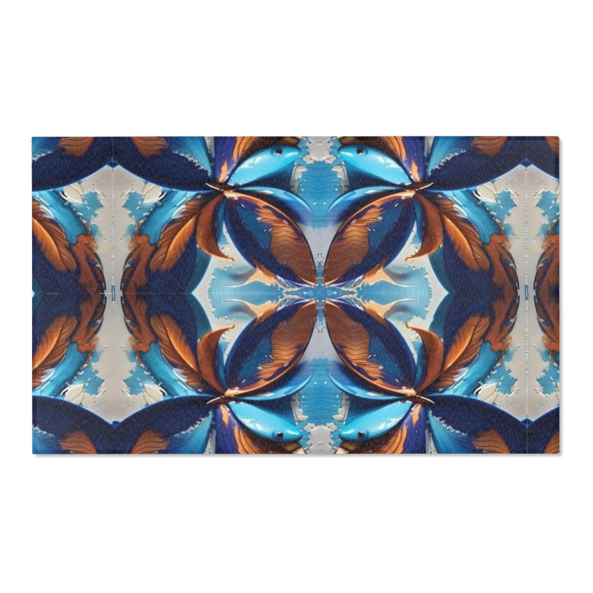 Blue Fan Quad - Area Rug