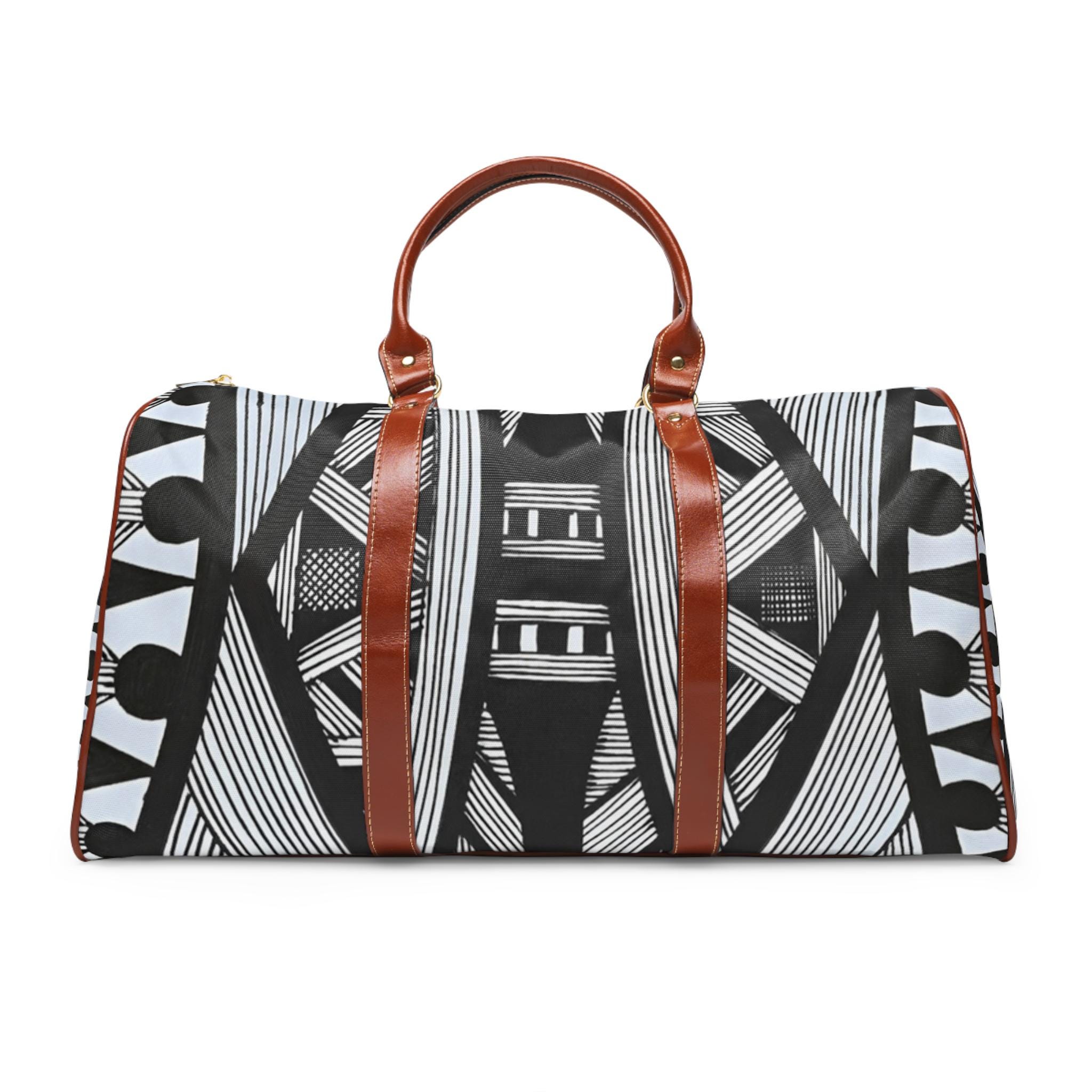 Tribal Island Line Art Waterproof Travel Bag