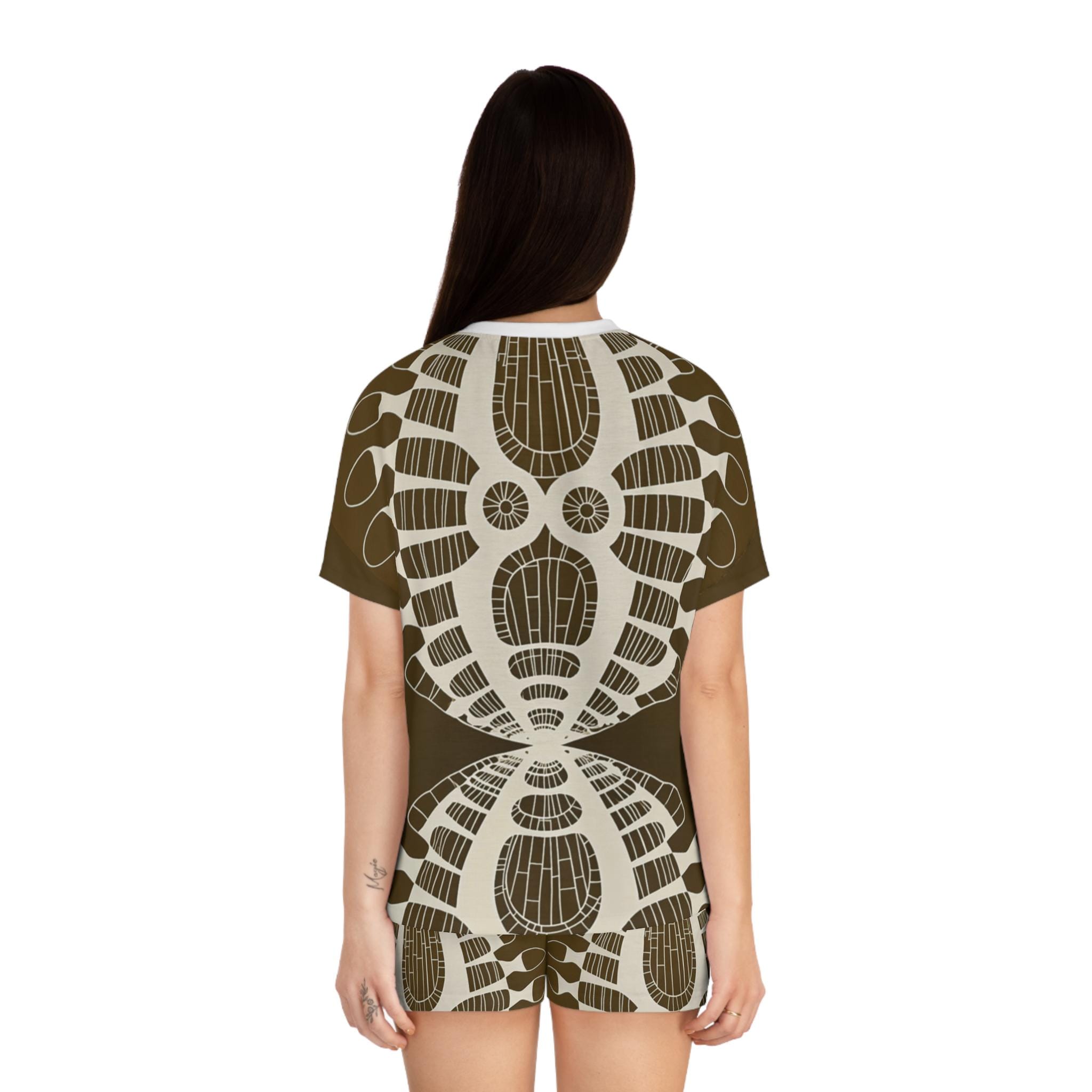 Abstract Urchin Brown - Womens Pajamas