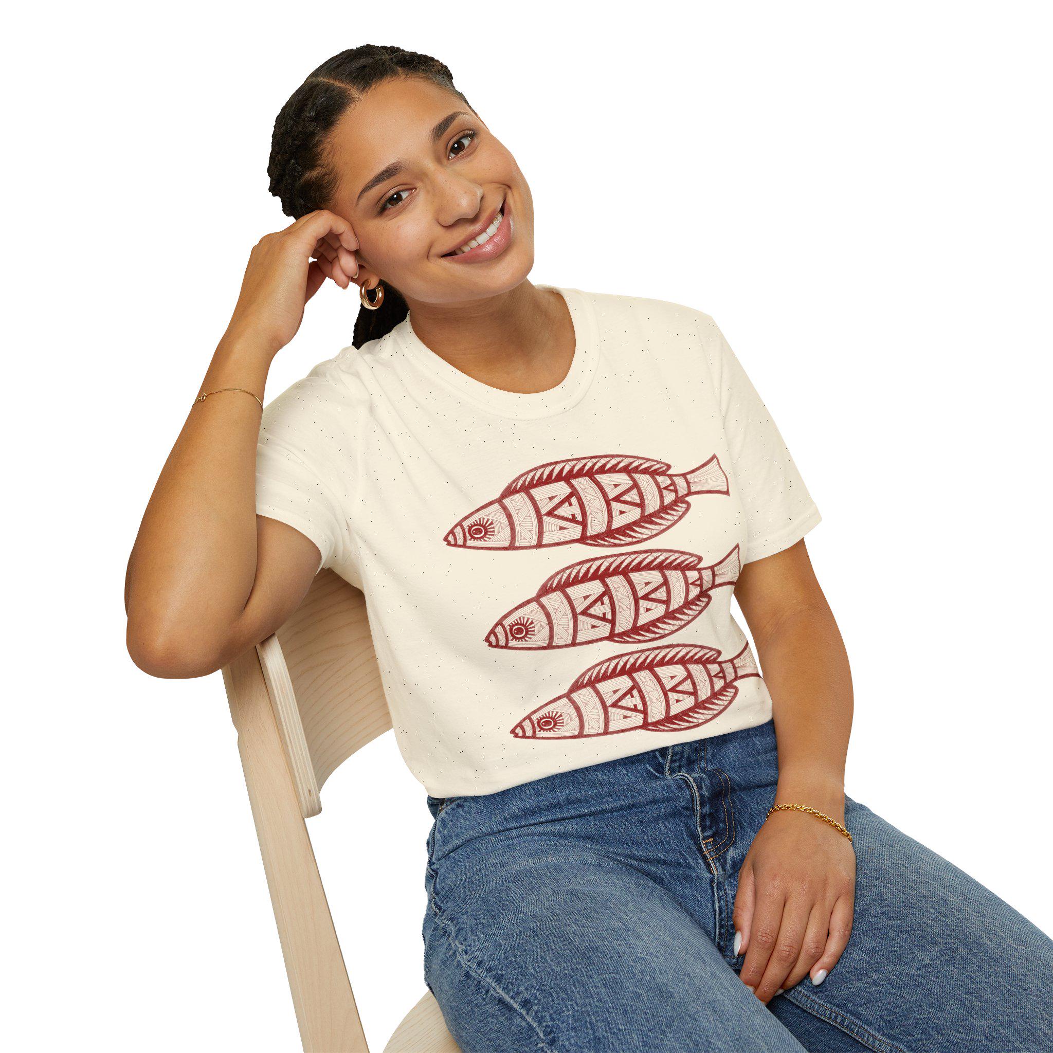Tribal Fish Trio T-Shirt | Nautical Fisherman Design