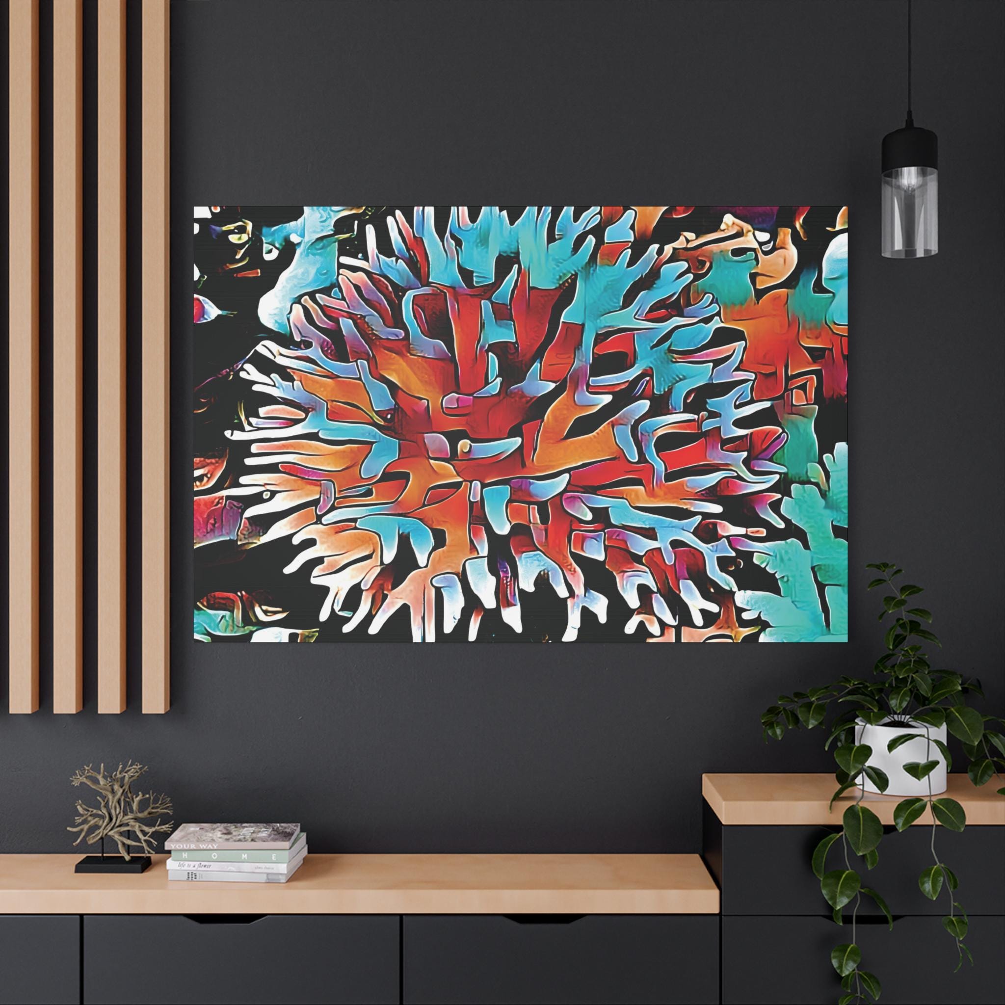 Aqua Spike - Canvas Wall Art