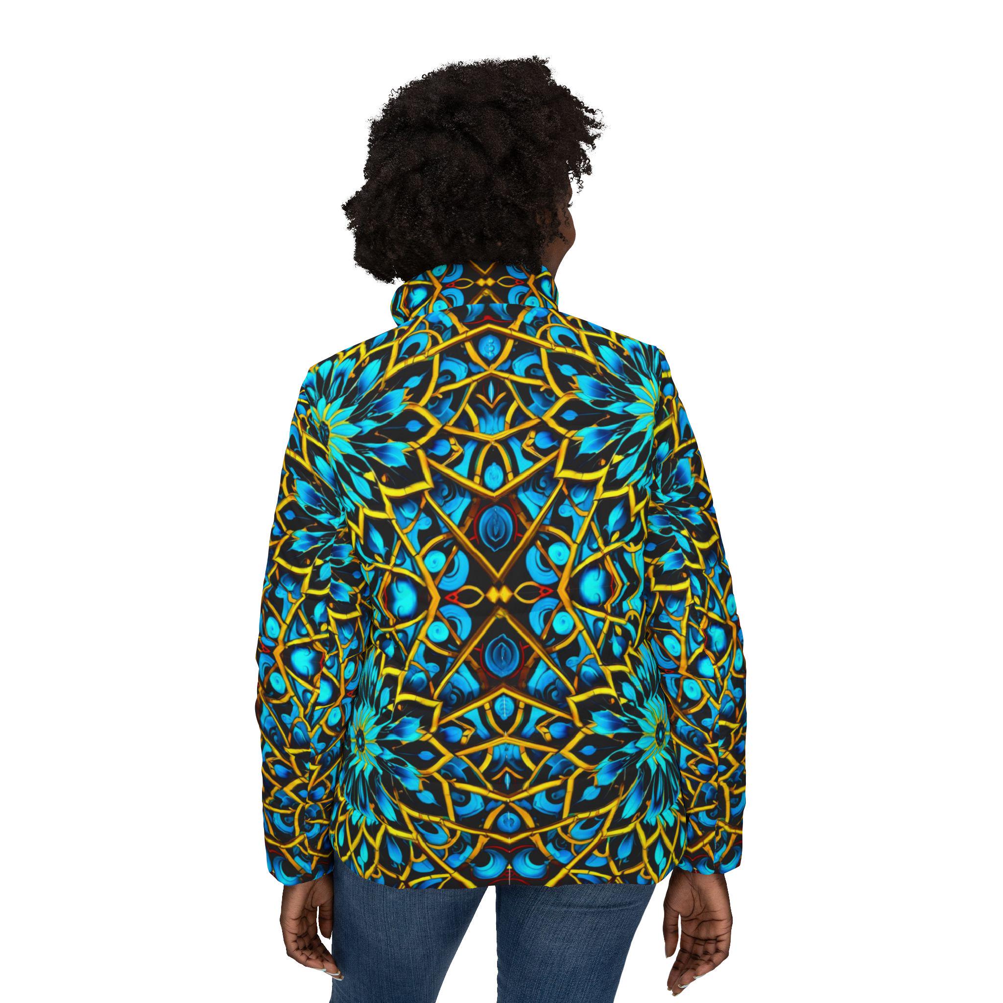 322a Blue Lace Ab - Womens Puffer Jacket