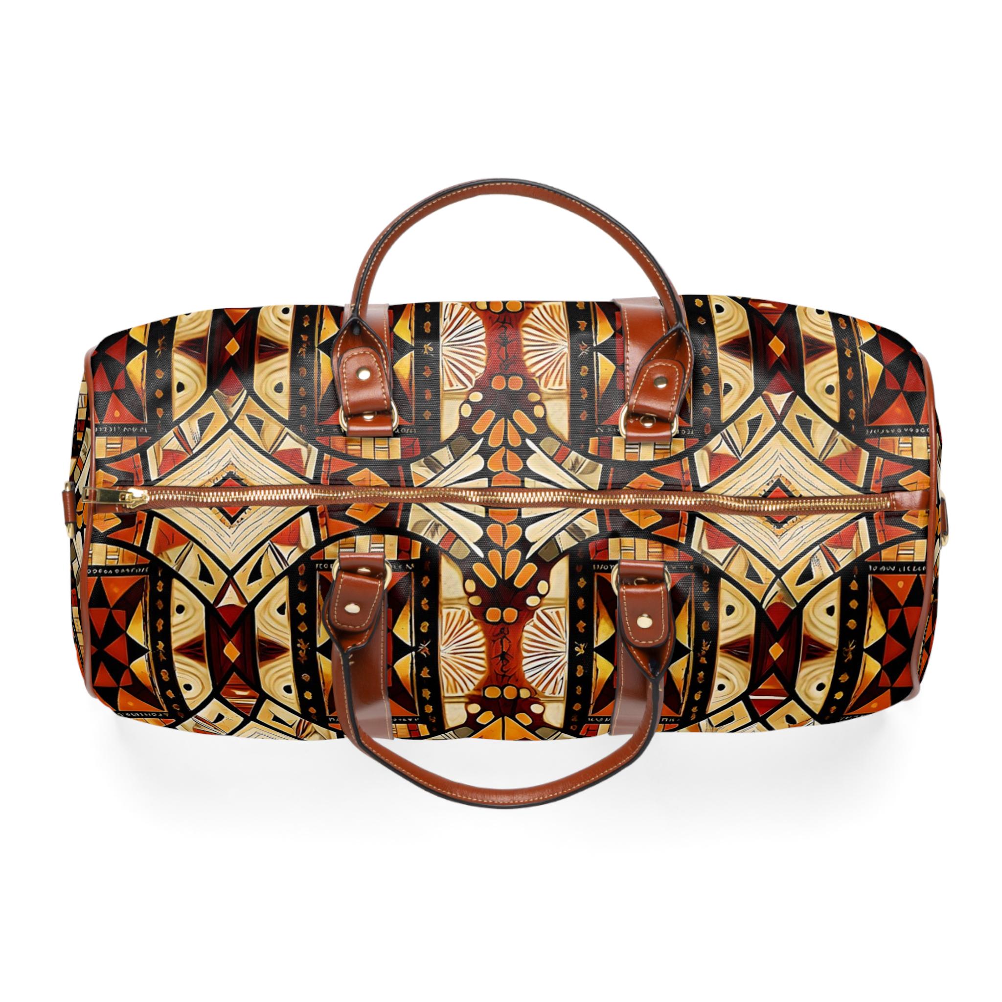 Polynesian Tapa Pattern Waterproof Travel Bag | Tribal Tapa Design