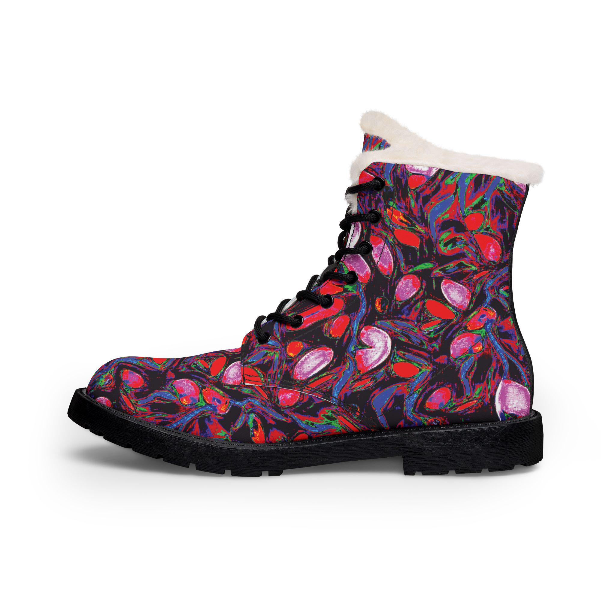 Red Blush - Womens Fur and Leather Boots