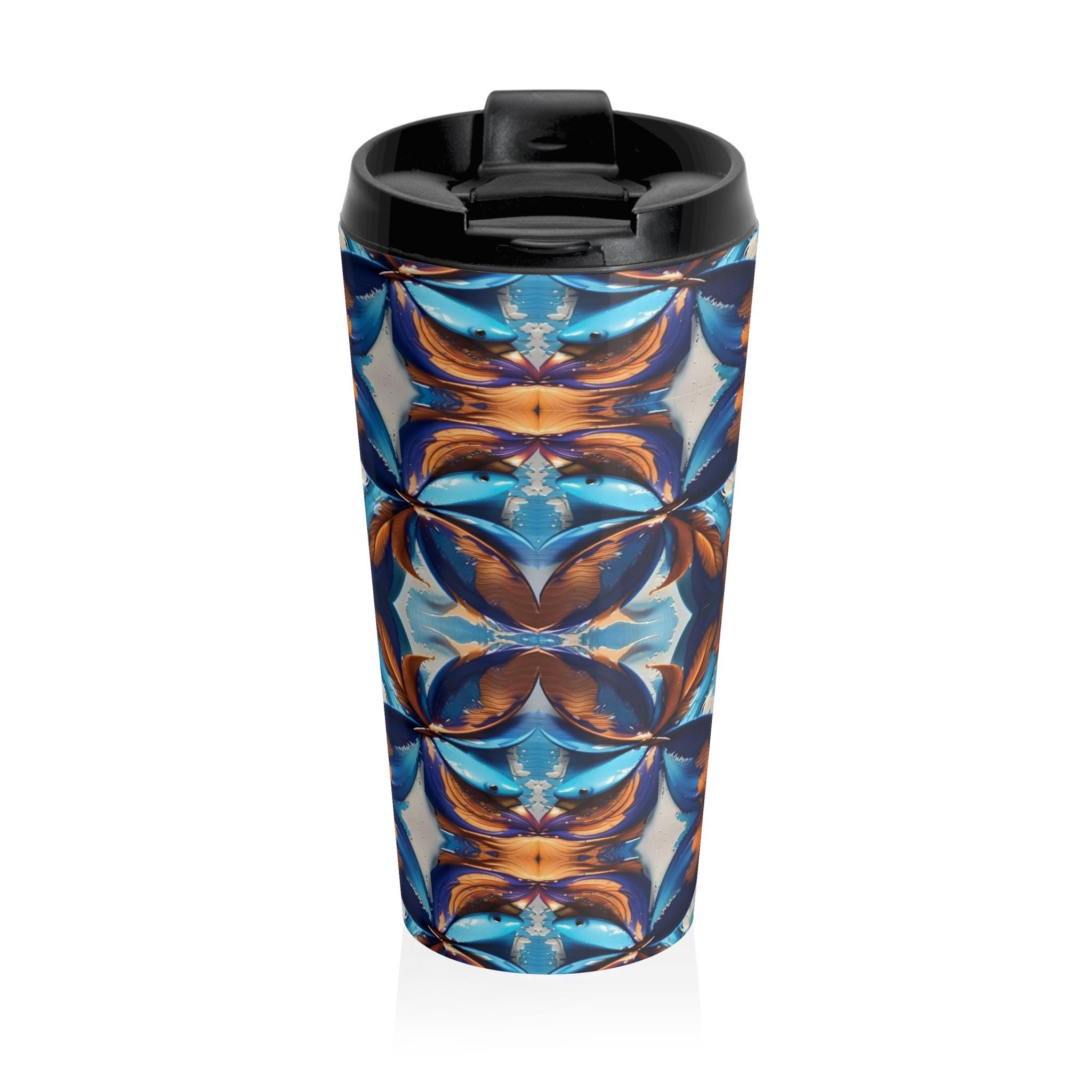 Blue Fan Quad - Travel Mug