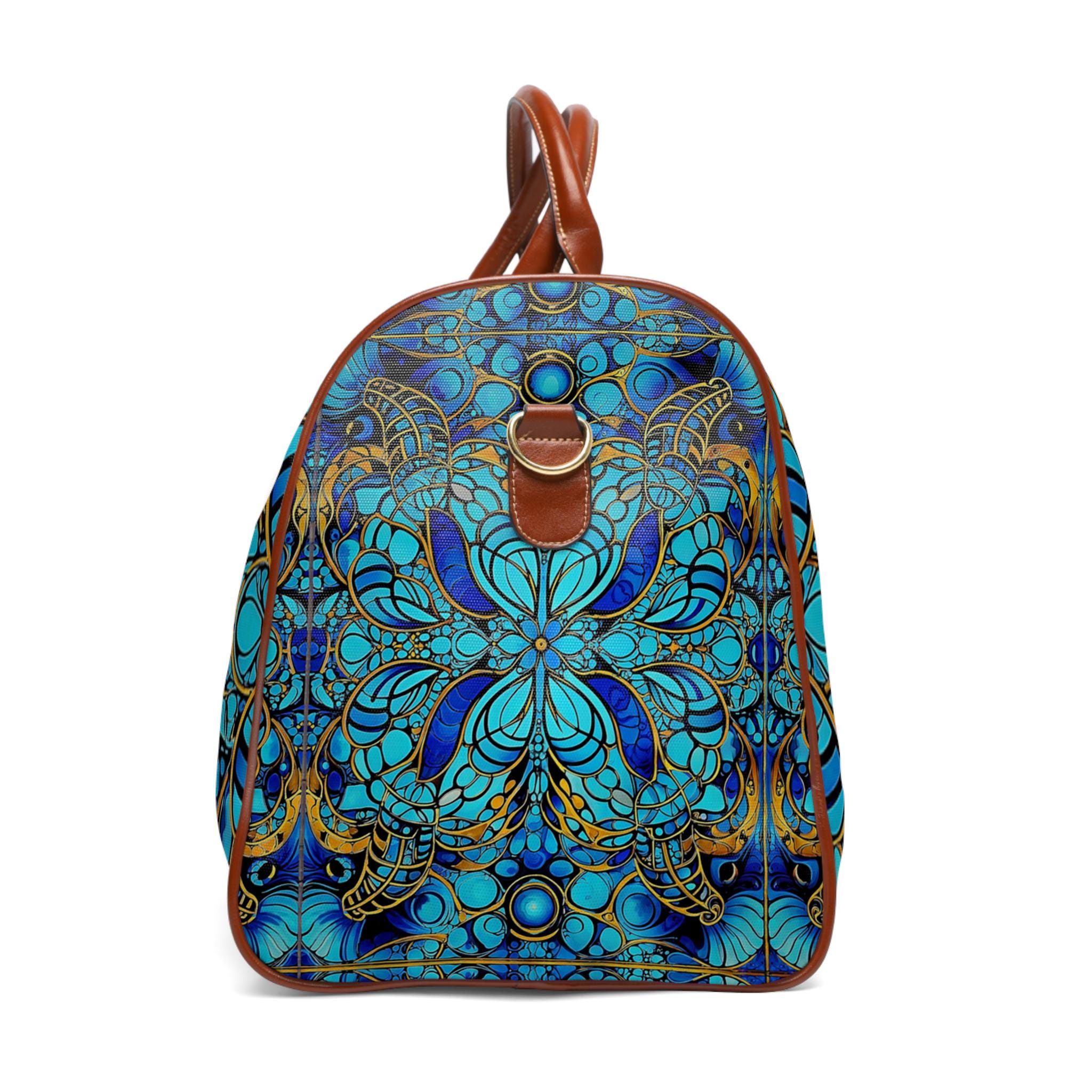 Turquoise Mosaic Waterproof Travel Bag