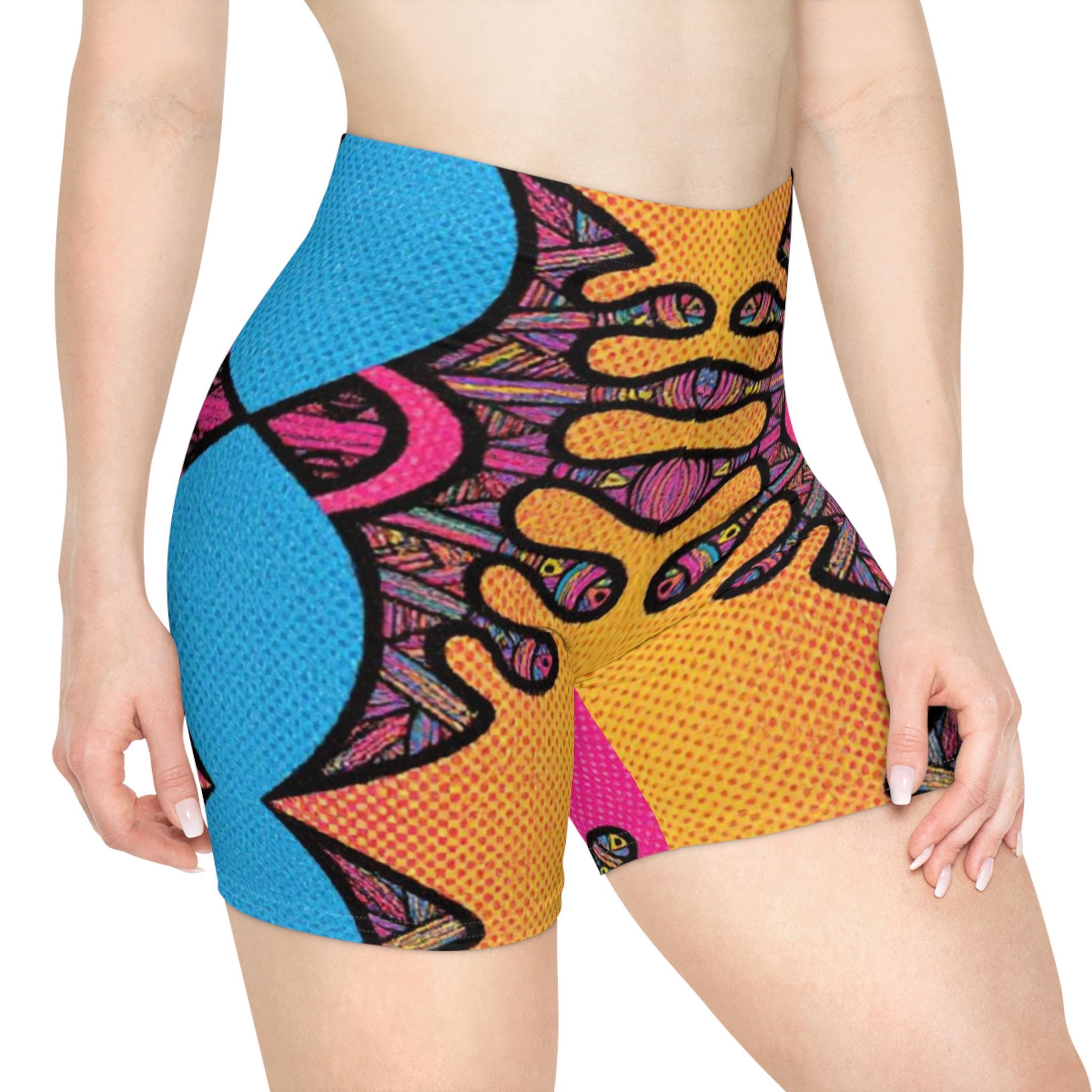 Abstract Urchin Color - Womens Biker Shorts