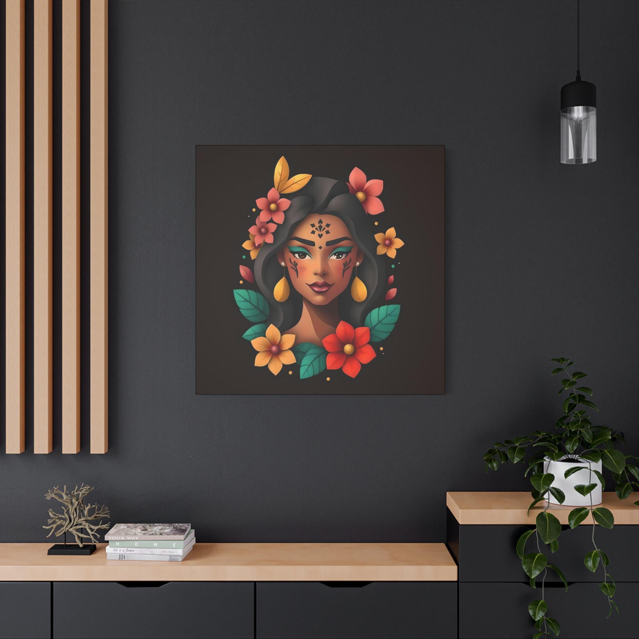 Lady on Black B - Canvas Wall Art