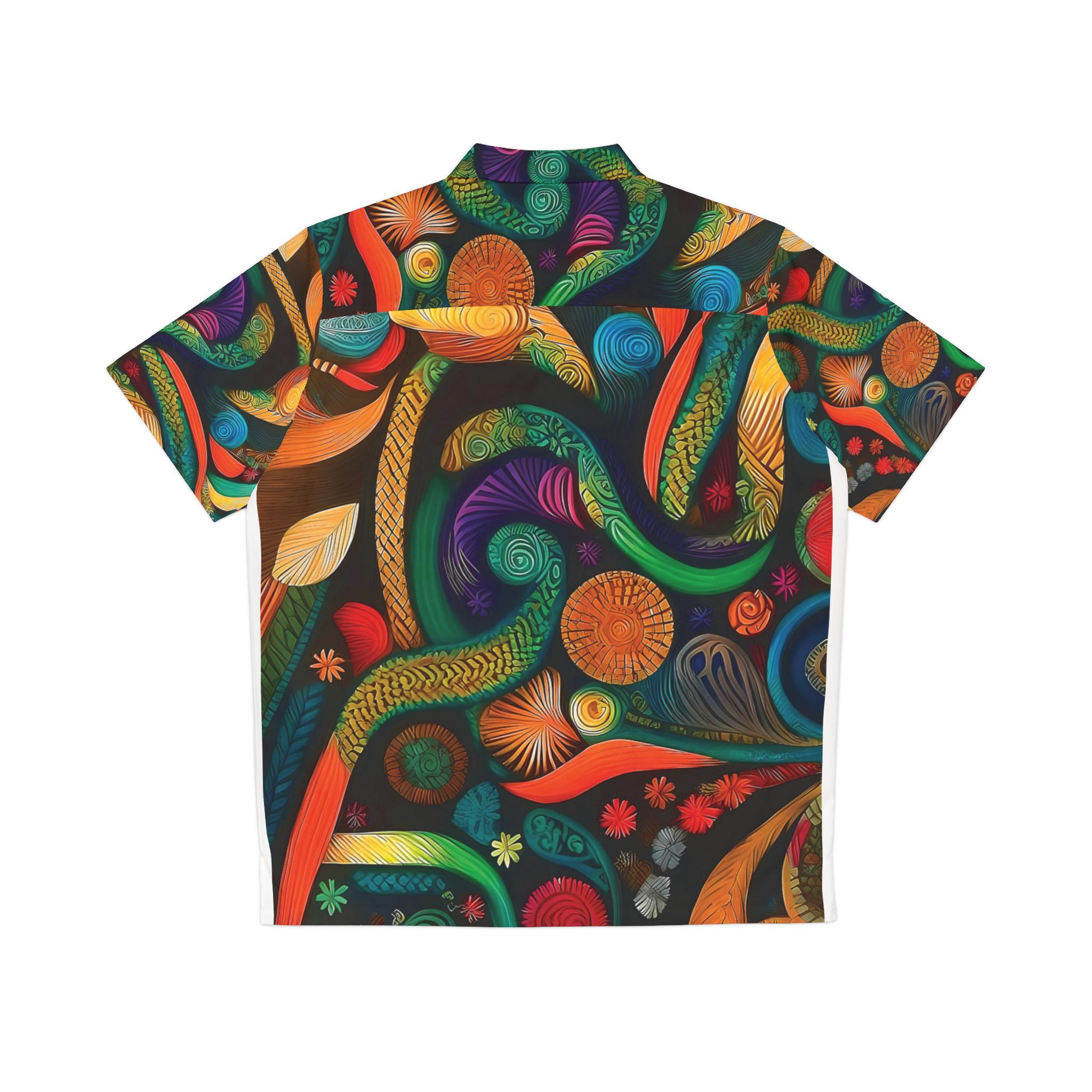 Psychedelic Swirl Pattern Men's Hawaiian Shirt | Colorful Abstract AOP