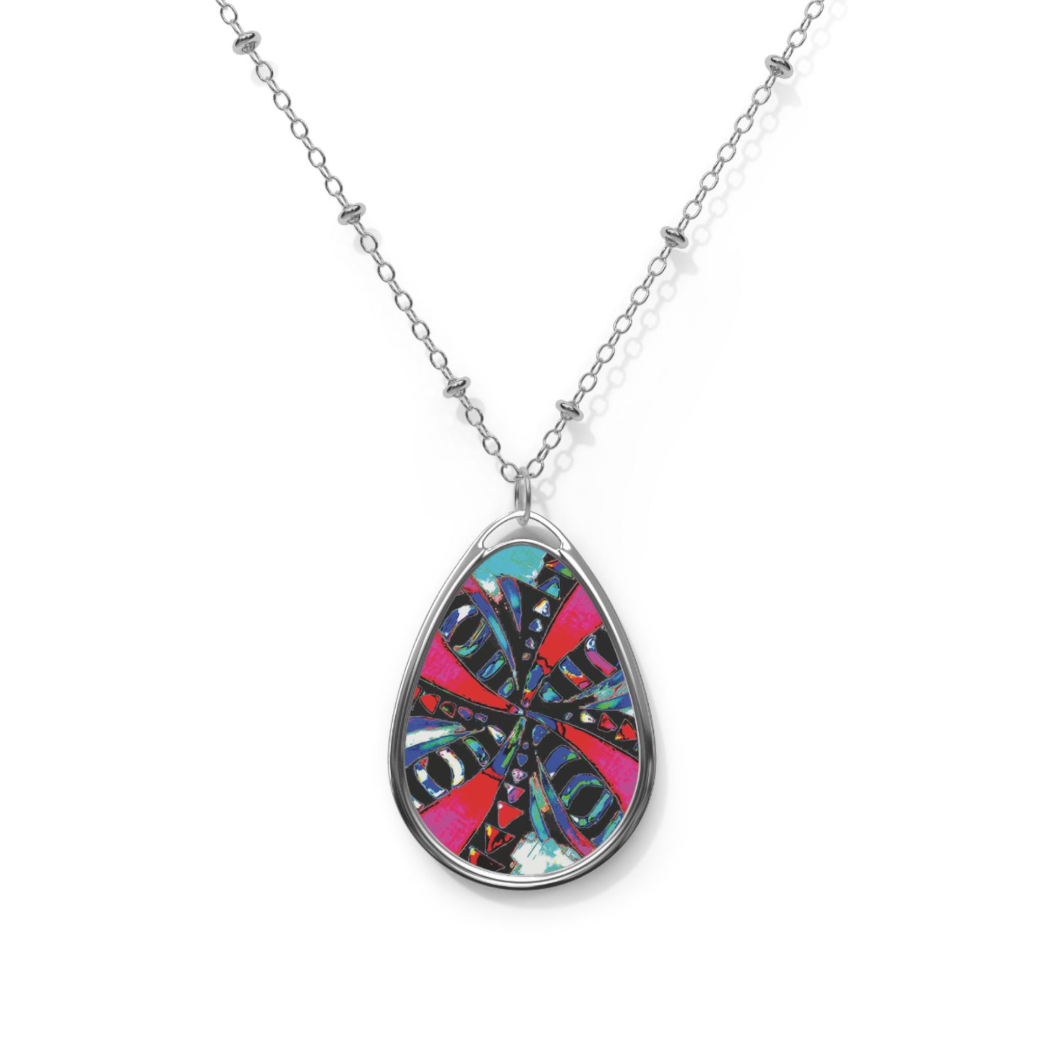Pink Tapa - Oval Necklace