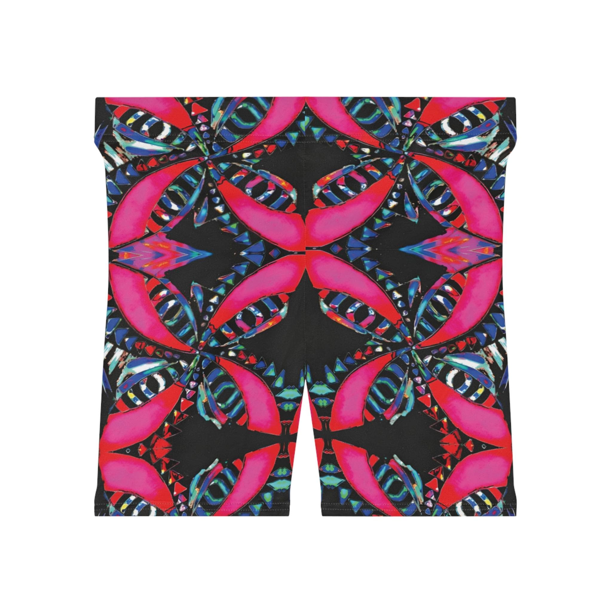 Pink on Black - Womens Biker Shorts