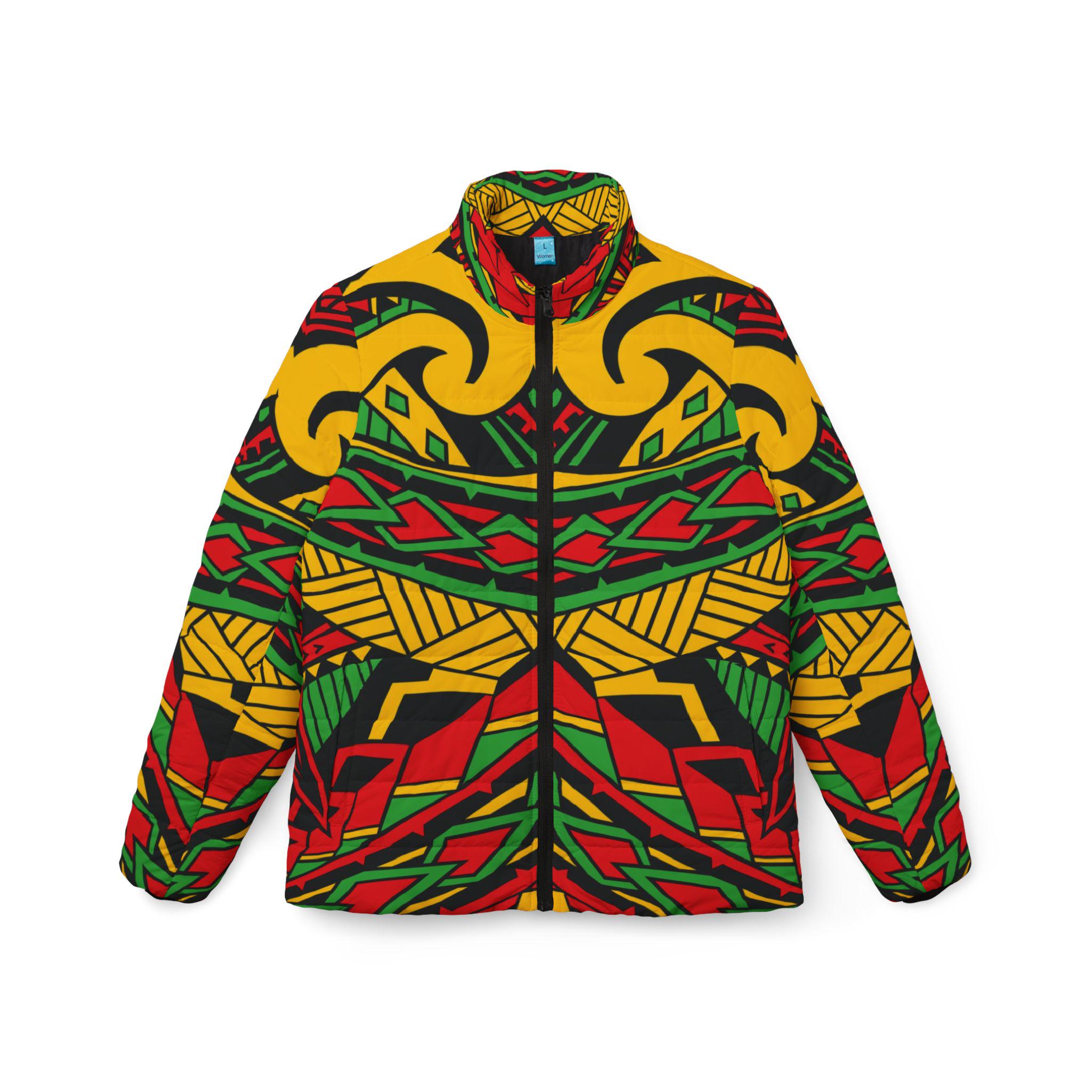 Reggae Lion Front - Womens Puffer Jacket