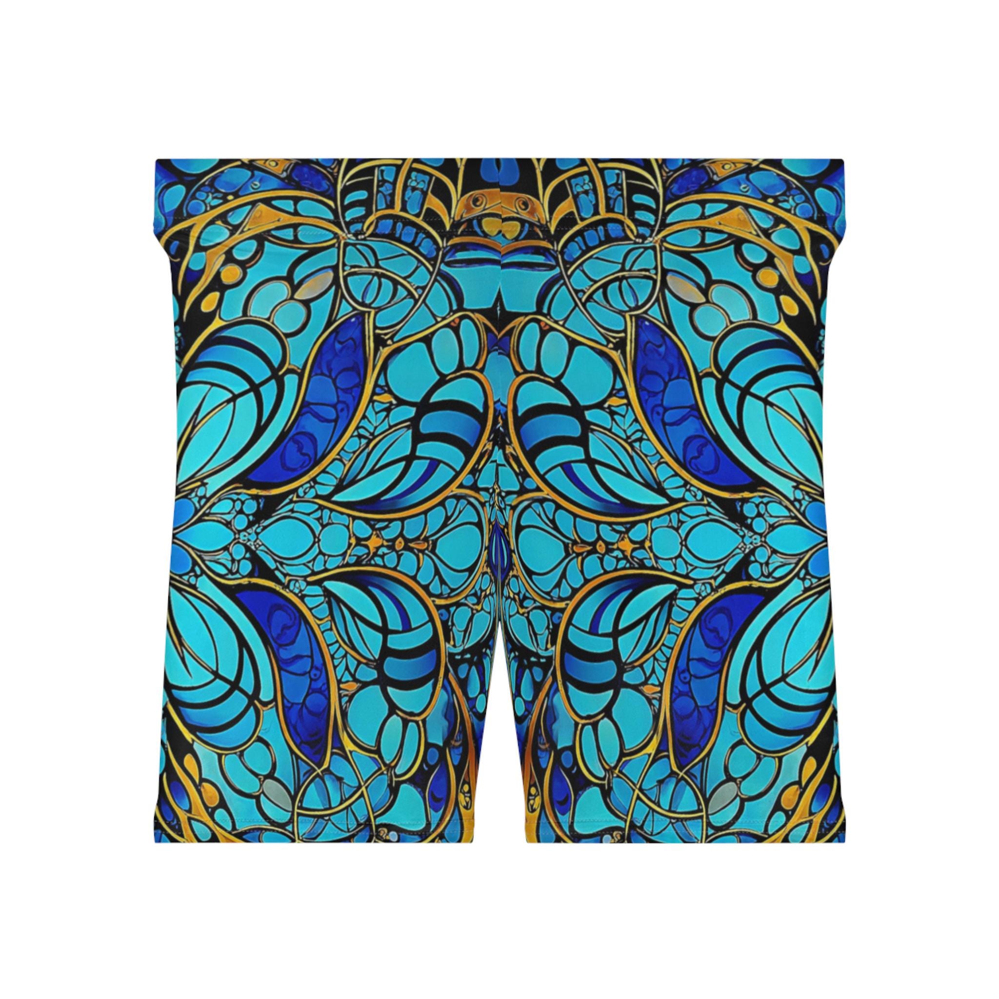 Blue Lobsters - Womens Biker Shorts