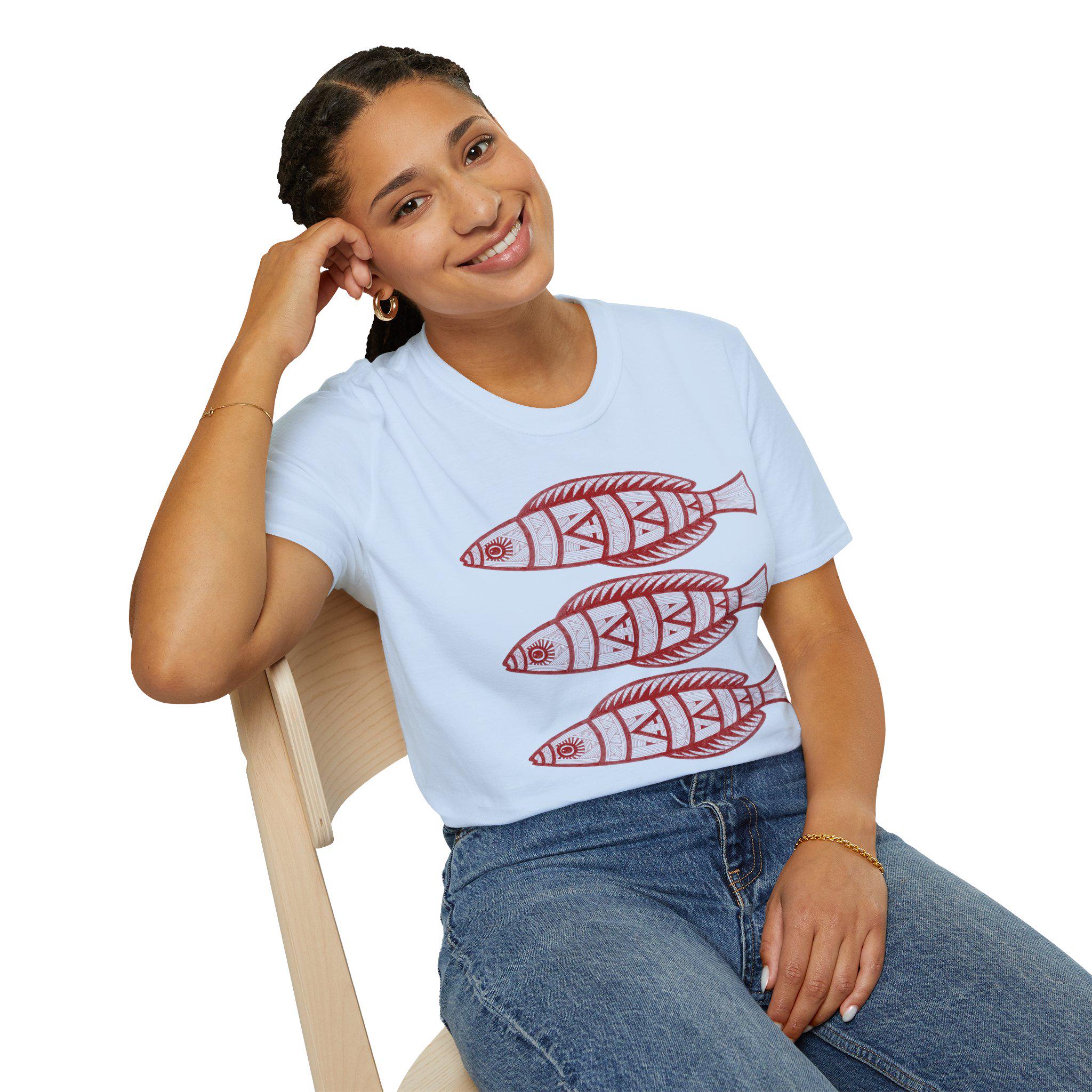 Tribal Fish Trio T-Shirt | Nautical Fisherman Design
