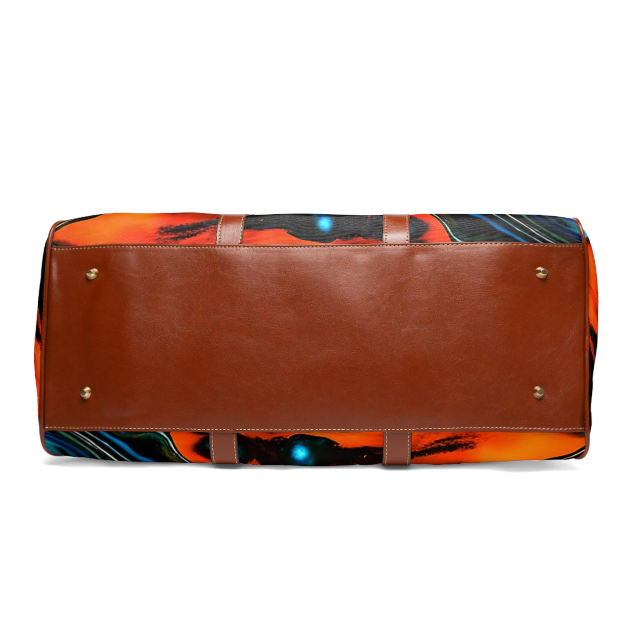 Island Swell Colorful Waves Waterproof Travel Bag | Tropical Beach Pattern