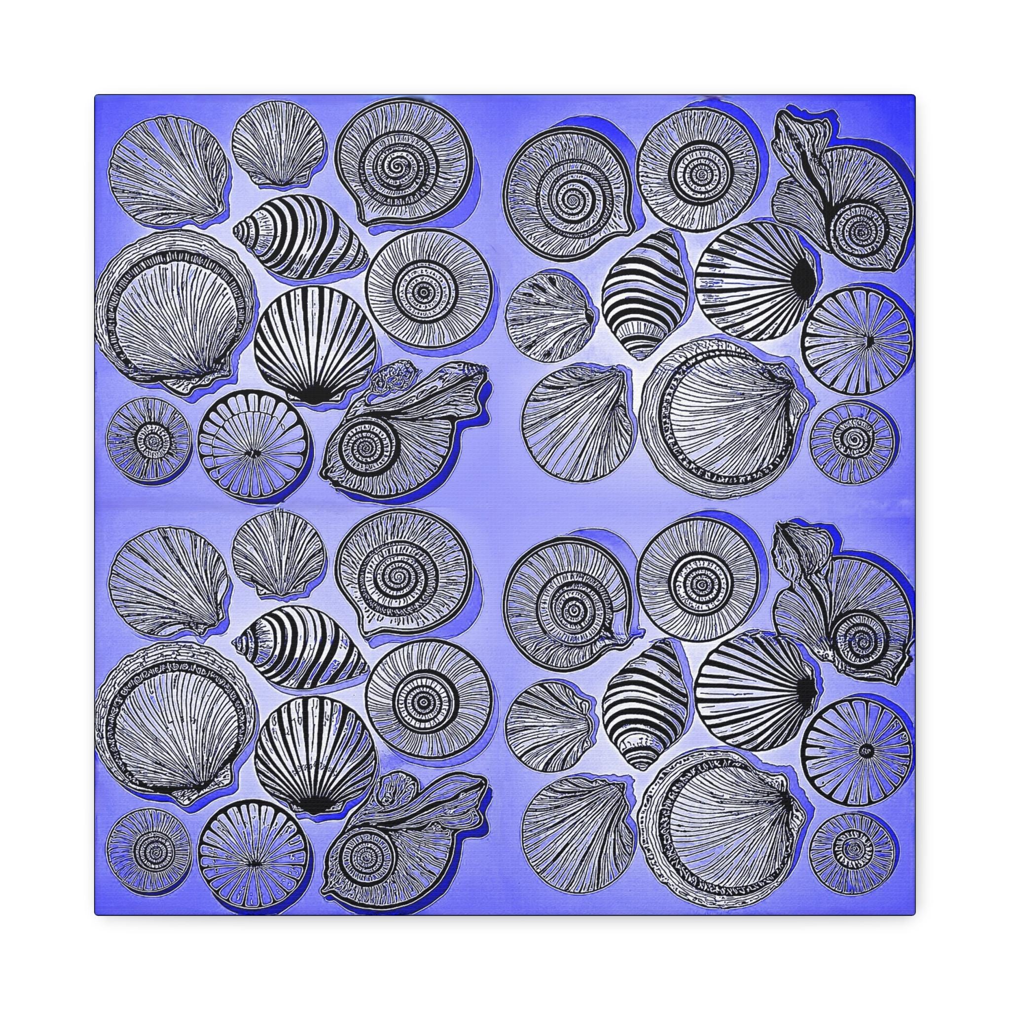 Shells Blue - Canvas Wall Art