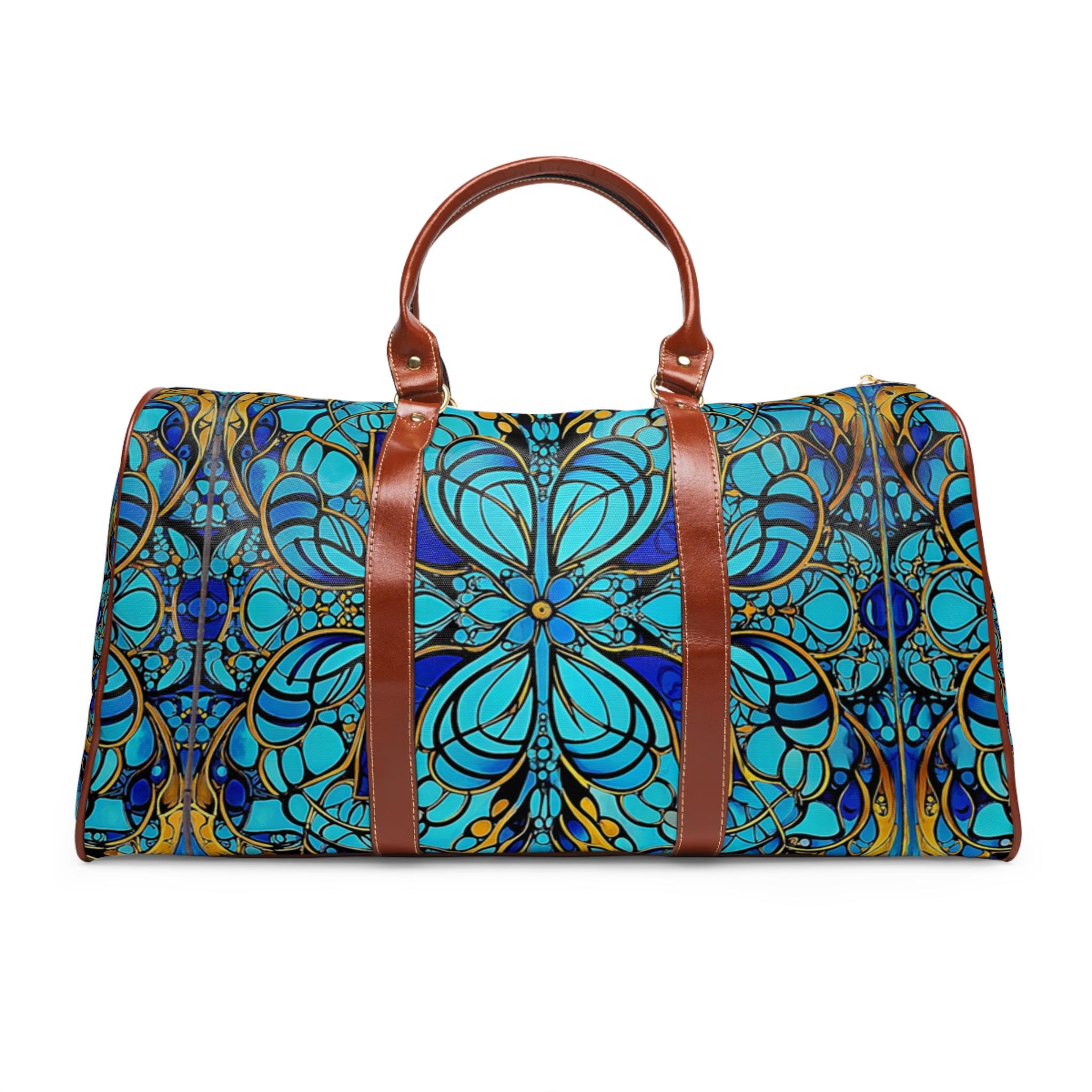 Turquoise Mosaic Waterproof Travel Bag