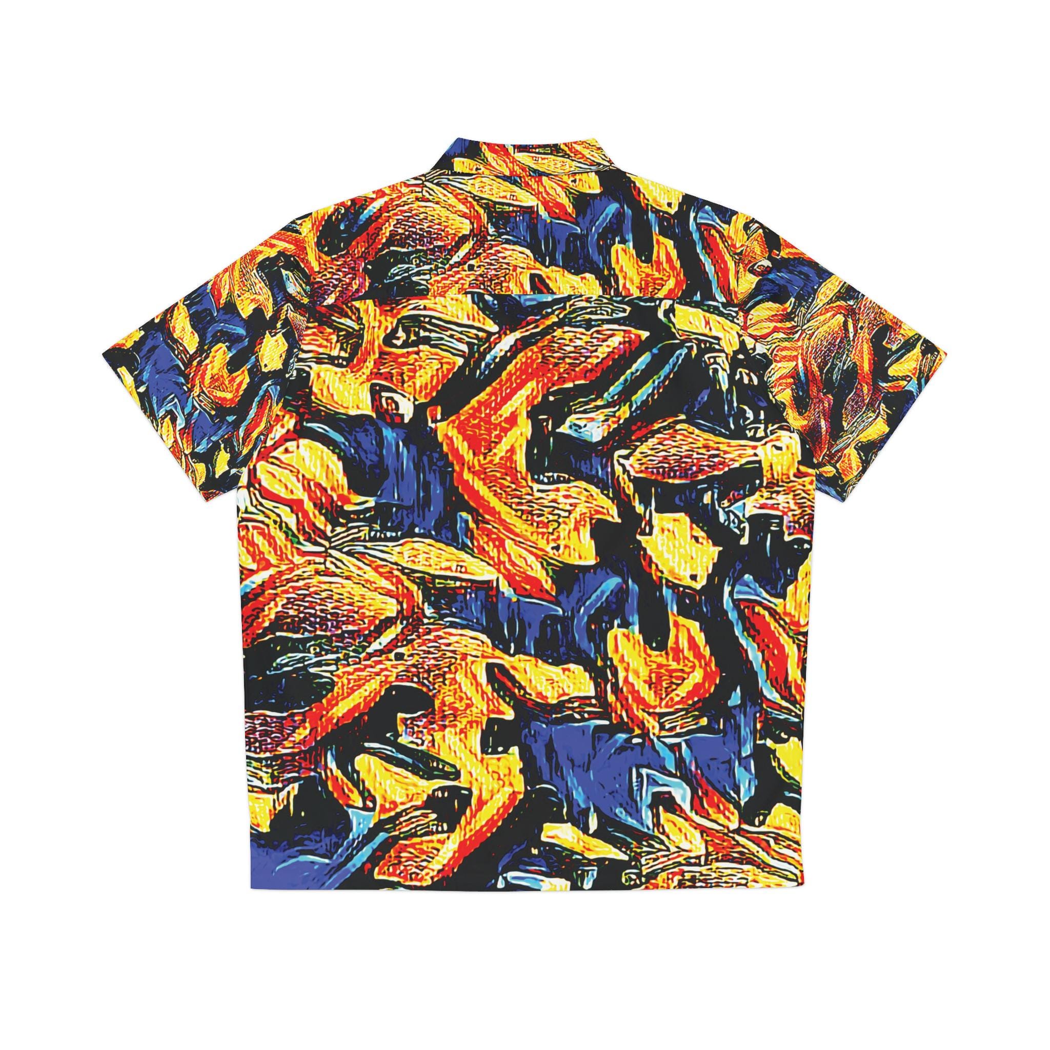 Gold On Blue Bula Shirt