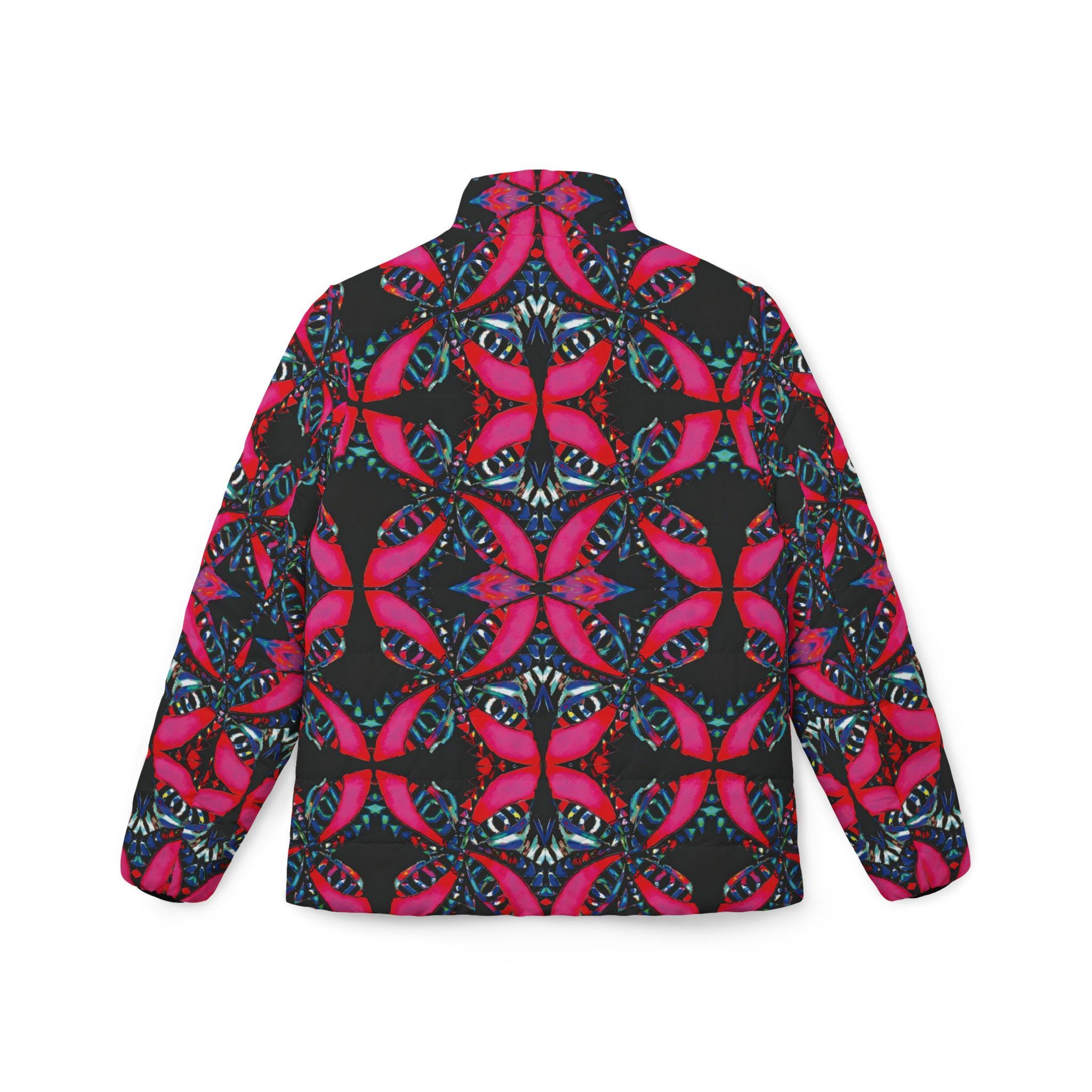 Pink on Black Tight - Womens Puffer Jacket