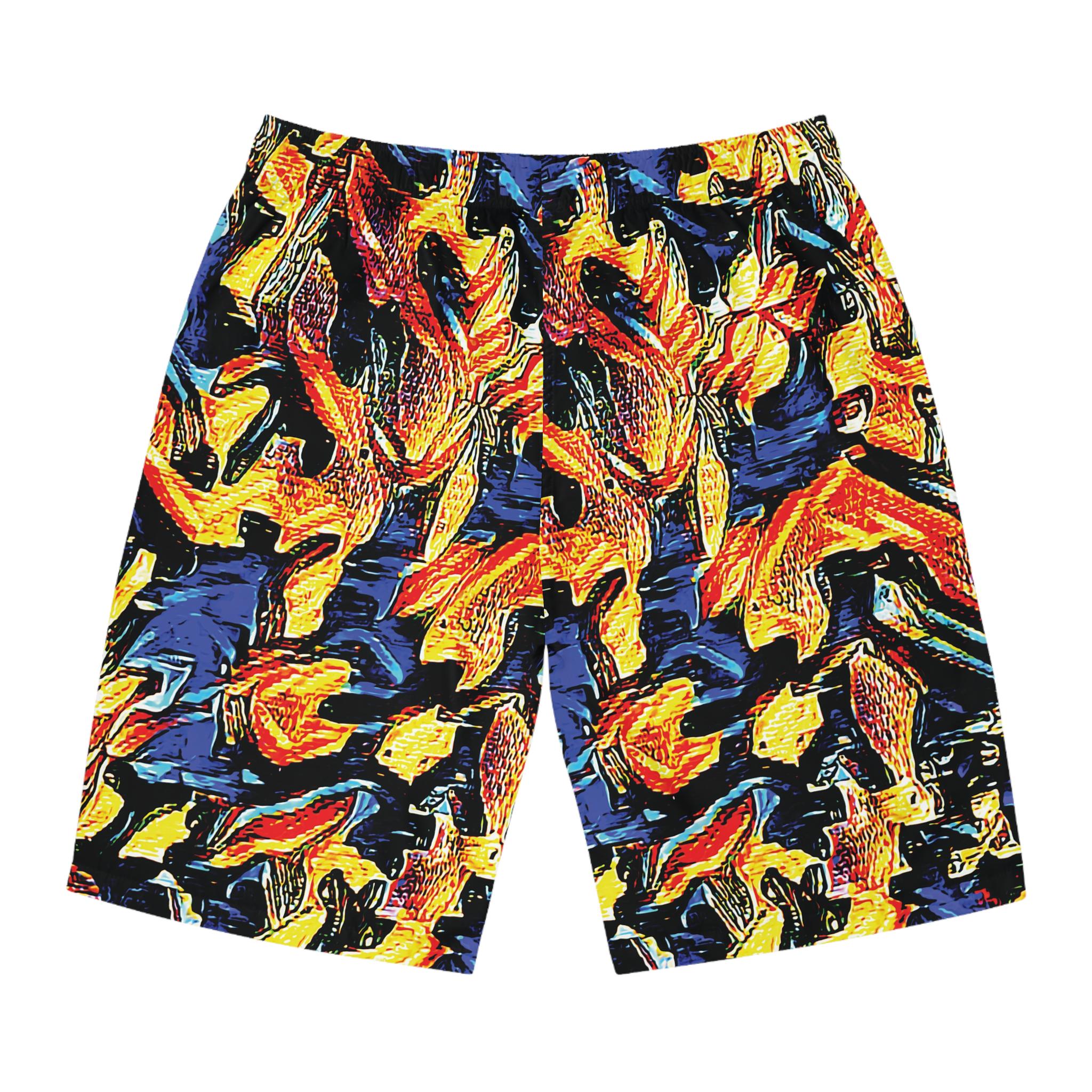 Gold on Blue - Board Shorts