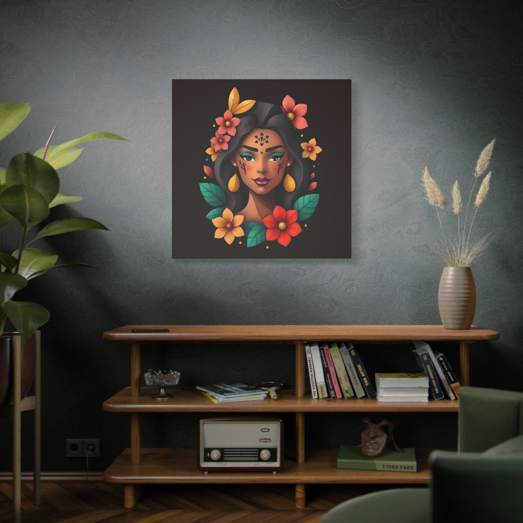 Lady on Black B - Canvas Wall Art