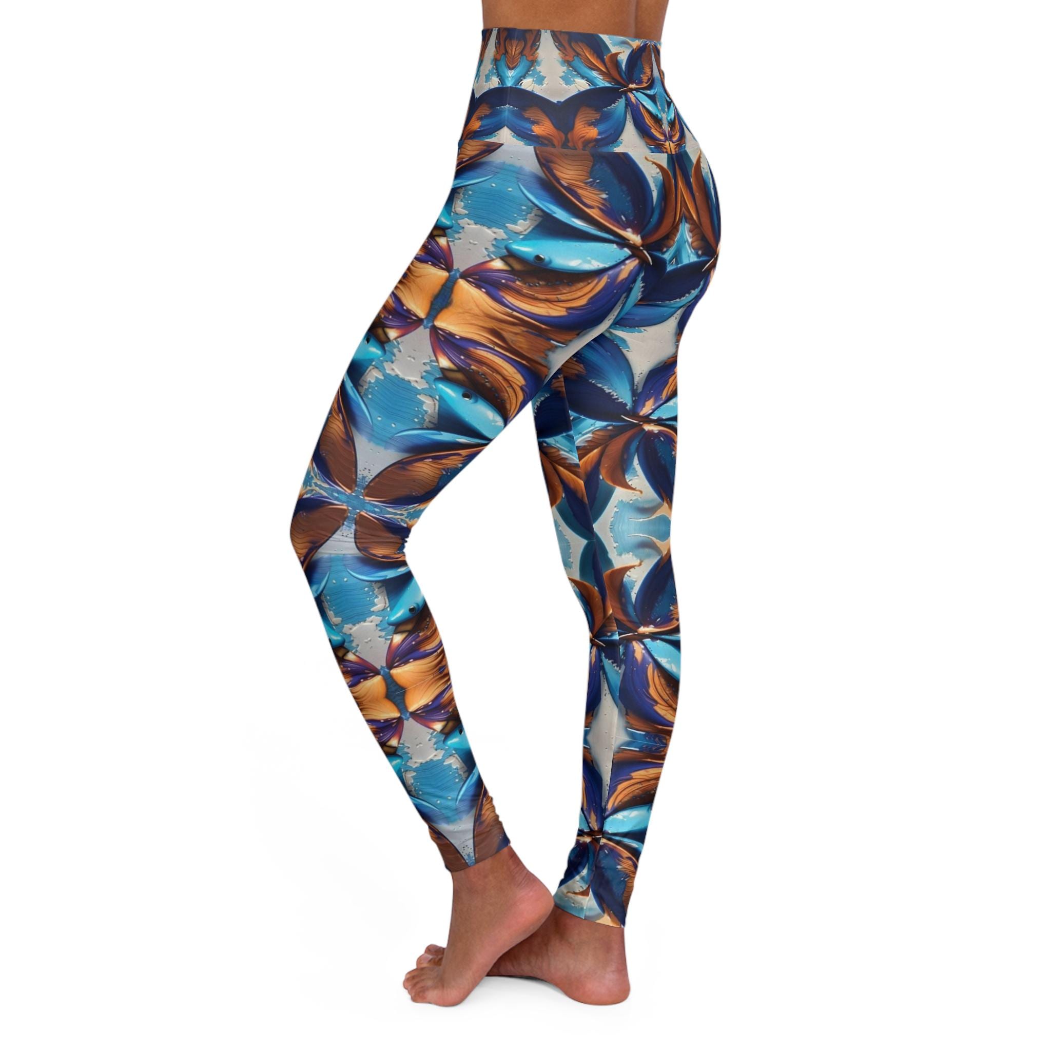 Blue Fan Quad - Yoga Pants