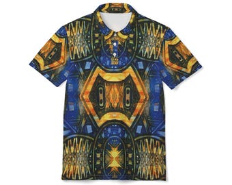 Tribal Shield Muster-Polo-Shirt | Allover-Druck